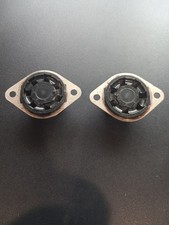 QTY 2 Rare Black Vtg Amphenol 7-Pin Brown Tube Sockets Unused NOS 6A6 6F7 Etc