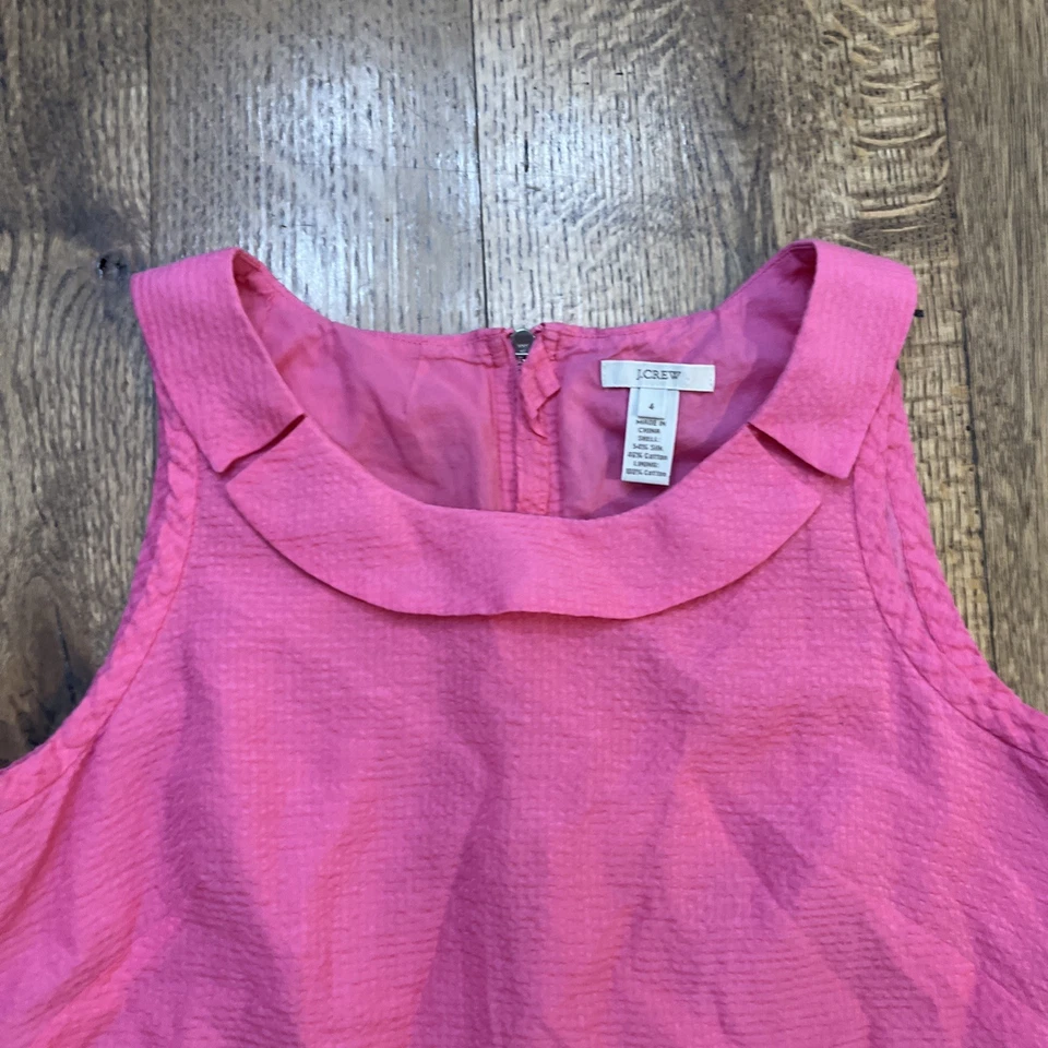 J. Top sin mangas Crew rosa seda/algodón para mujer, talla 4 Foto 4 de 4