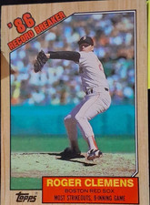 Topps 1987 Topps Roger Clemens Record Breaker #1 Boston Red Sox Card