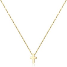 14K Gold Plated Cross Necklace for Women Teen Girls Dainty Christian Jewelry