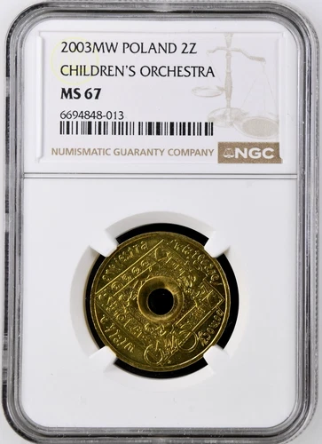Poland 2 Zlote 2003 MW  NGC MS 67 UNC Children's Orchestra