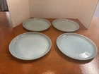 4-Fire King ovenware  Delphite Blue Milk Glass 9" Dinner/luncheon Plates Unused