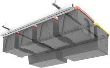 Garage Ceiling Bin Storage Rack, Overhead Tote Storage Rail System