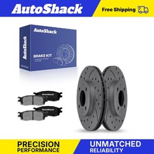 Front Drilled Slotted Brake Rotors Ceramic Pads for Hyundai Accent Kia Rio