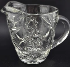 VTG ANCHOR HOCKING Creamer "Star of David" Clear Glass/4"Hx4.5"L