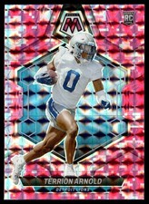 2024 Panini Mosaic Camo Pink Prizm Terrion Arnold Rookie Detroit Lions #324