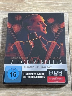 V for Vendetta 2005 - Natalie Portman 4K UHD + Blu-ray Steelbook Neu + OVP