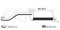 EndschalldäMpfer NachschalldäMpfer Ernst 551045 FüR Punto Fiat 16V 199BXG1B