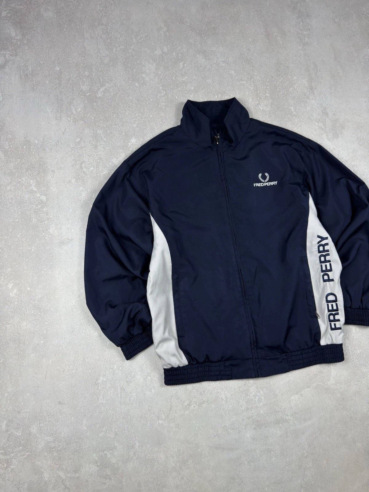 Fred Perry Sportswear 00s Vintage Jacket Tracksuit Nylon Blue Logo Regular Fit image 2