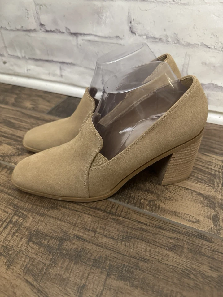 Joie Size 8 Wevenly Tan leather Chunky Block Heel Pump Shoe - Image 3 of 4