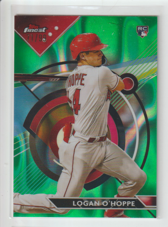 Logan O'Hoppe 2023 Topps Finest Green Lava Refractor #71/99 RC #19 ANGELS