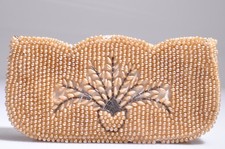 Vintage 1950's Evening Beaded Coin Clutch Purse Design