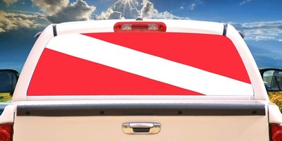 Scuba Rear Window Graphic Truck View Thru Vinyl Decal HD Graphics Professiona...