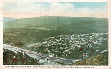 Lehigh River East Mauch Chunk PA Vintage Postcard Aerial View Posted 1925