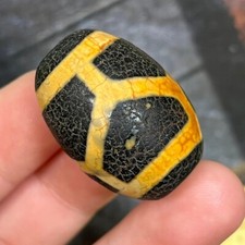 Old Tibetan Buddhism Agate Turtle Dorsal Pattern Totem Dzi Bead Amulets