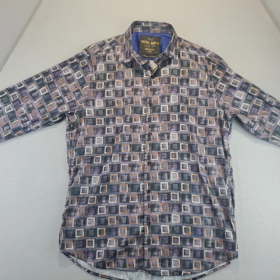 Rafael Amaya Western Style Ranger's Legend Purple Mens Button Shirt Large - Image 2 of 4