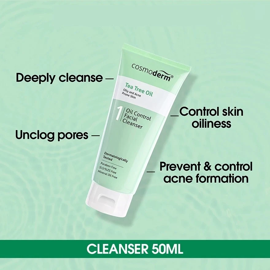 Cosmoderm Tea Tree Oil Facial Cleanser 50ml X 2unit - Image 3 of 4