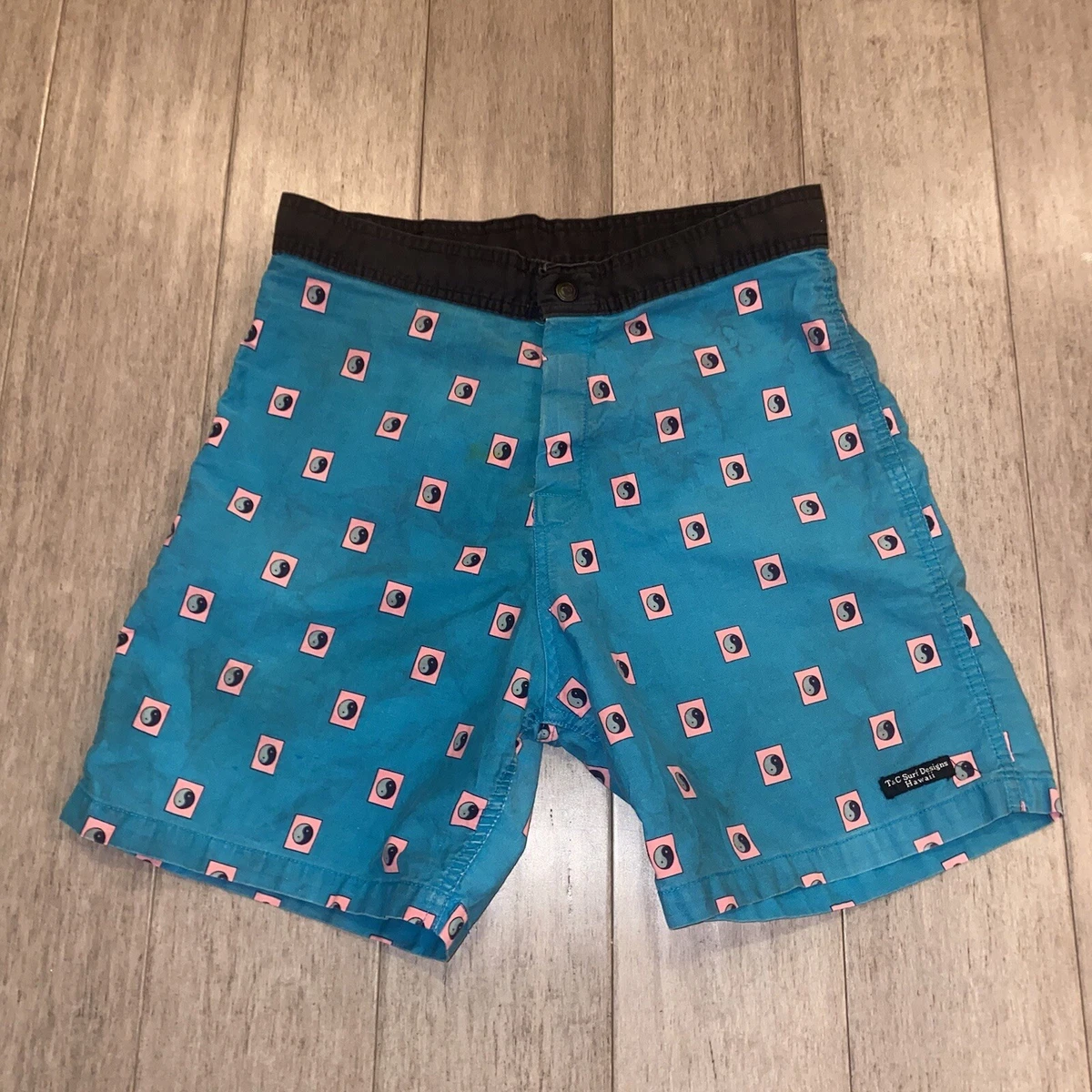 Vtg 80s Board Shorts T C Surf Designs Hawaii Swim Trunks Skate