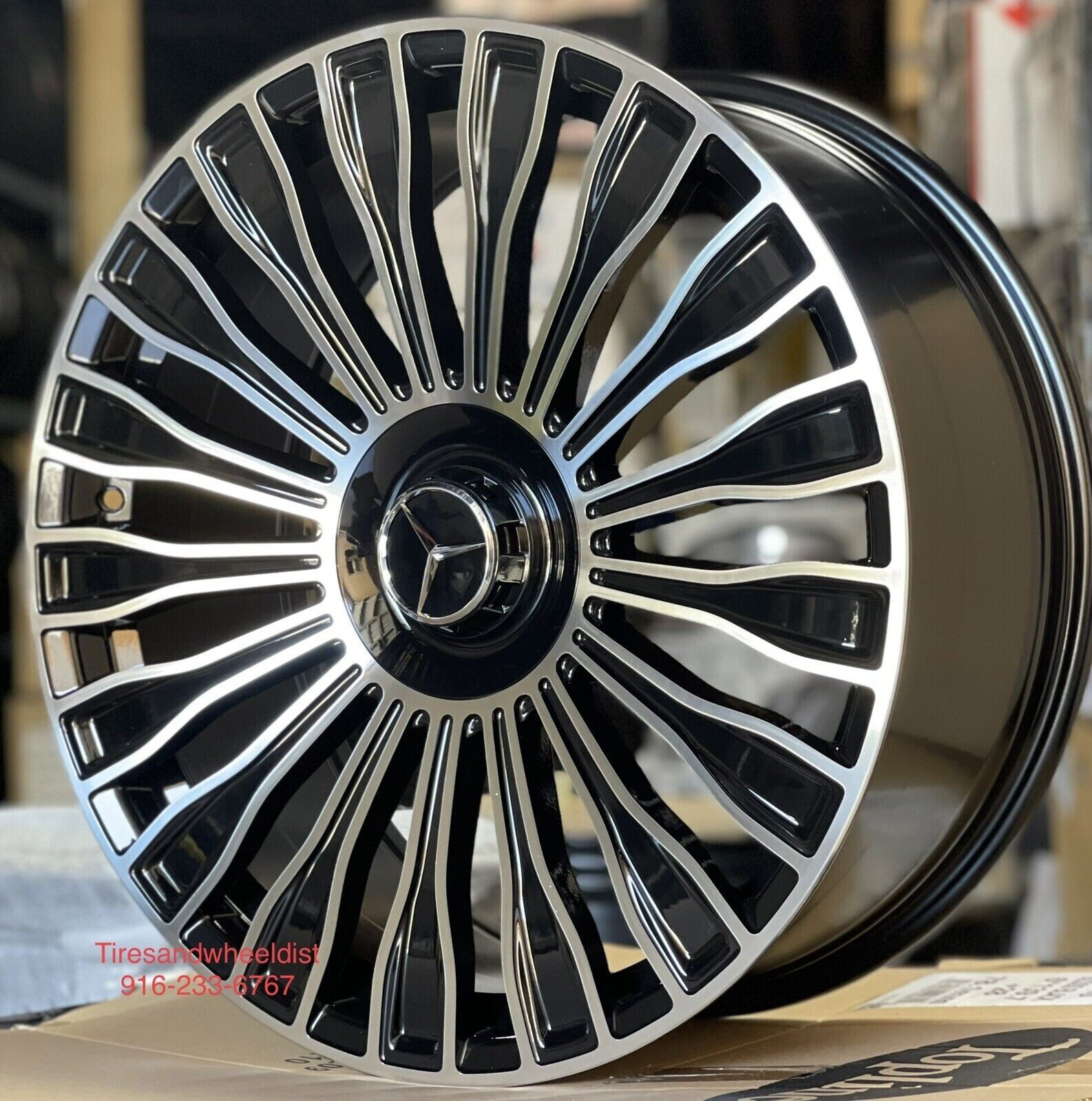 20''Maybach Style Wheels  S550 CLS Bentley E350 Continental Tires Black Machine