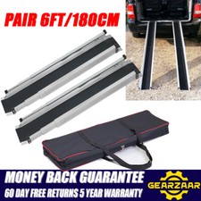 Pair 6ft  long Telescopic Ramps - Longer Lip for Loading over Car Bumpers 440lbs