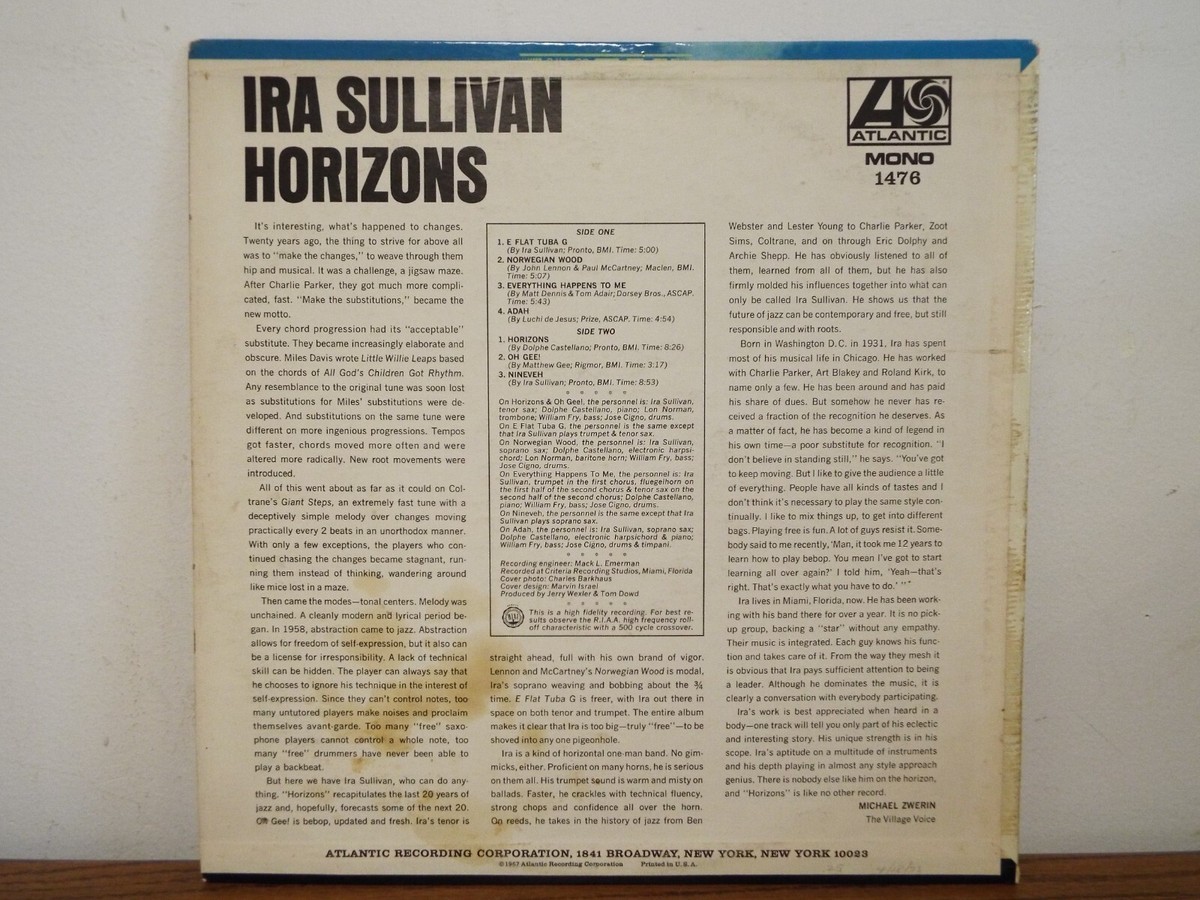 IRA SULLIVAN HORIZONS JAZZ MONO LP VINYL ALBUM | eBay