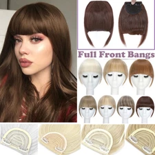 Thick Bangs Clip in Hair Extensions Front Cover Fringe Bangs As Human Hair US