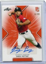 2021 Leaf Perfect Game Autographs Orange Greg Pettay Auto 6/30