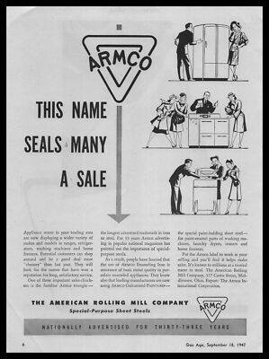 1947 American Rolling Mill Company Armco ''This Name Seals Many A Sale'' Print Ad