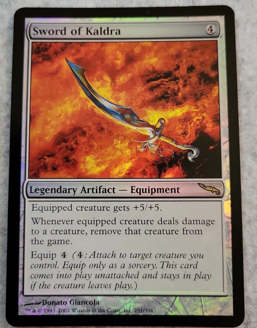 MTG Sword of Kaldra NM MT Mirrodin 251/306 Foil Rare | eBay