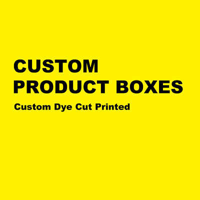 Custom Dye Cut Printed Product Boxes, Personalized Cardboard Paper Boxes.Qty 100