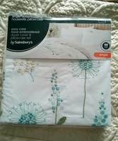 Bnip Tu Pretty White/embroidered Cotton Blend Single Duvet Set 180 Thread Count Bnip Tu Pretty White/embroidered Cotton Blend Single Duvet Set 180 Thread Count