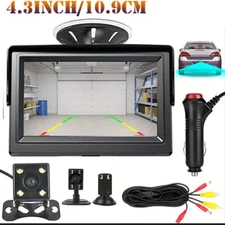 Car 4.3" LCD Monitor 4LEDs Night Vison Backup Camera for Rear View Reverse