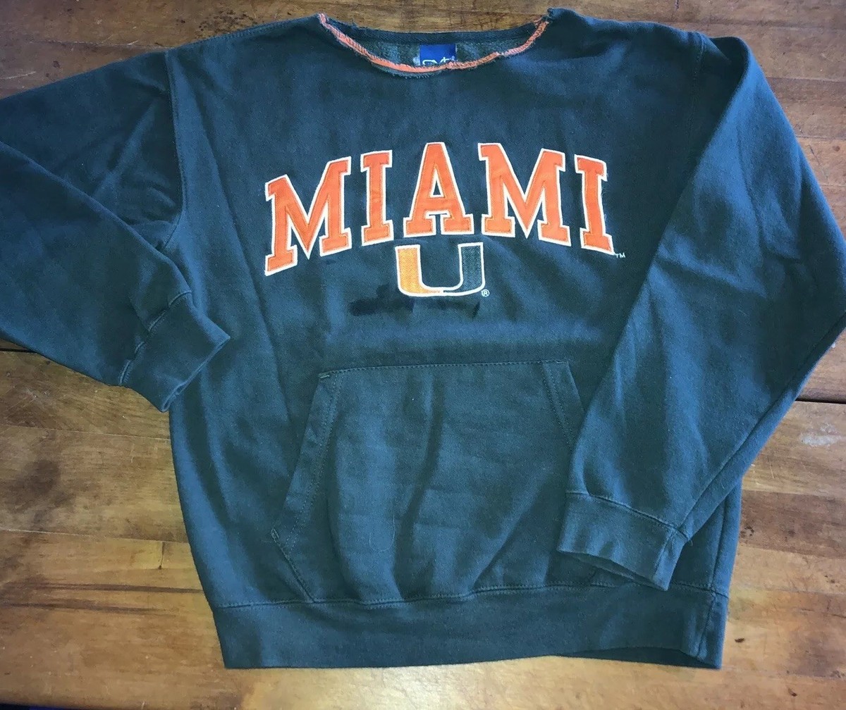 Miami Hurricanes Dark Green Stitched OVB Miami U Sweatshirt Womens