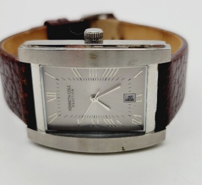 Kenneth Cole Mens Watch Brown Leather Band New Battery KC5111 F98-06