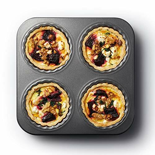 Мини-форма для тарталеток MasterClass с 4 отверстиями и антипригарным покрытием на рыхлой основе, рифленая, 26 см 10