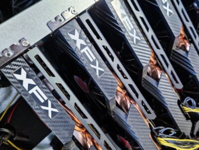 Miningsystem mit 5 XFX AMD Radeon RX 580 GTS XXX- 8GB GDDR6 Wie Neu