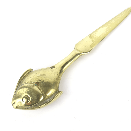 Fisch Brieföffner Messing Mid Century Fish Letter Opener Style Walter Bosse 50er - Bild 4 von 5