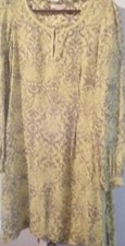 DKNY Silk Faded Style Acid Yellow Patterned Dress sz 0. Unique & Gorgeous!