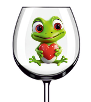 12x Frosch Valentinstag Weinglas Flasche Becher Vinyl Aufkleber Abziehbilder a6698