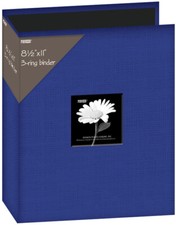 Pioneer 3-Ring Fabric Album 8.5"X11"-Blue Pack of 1 