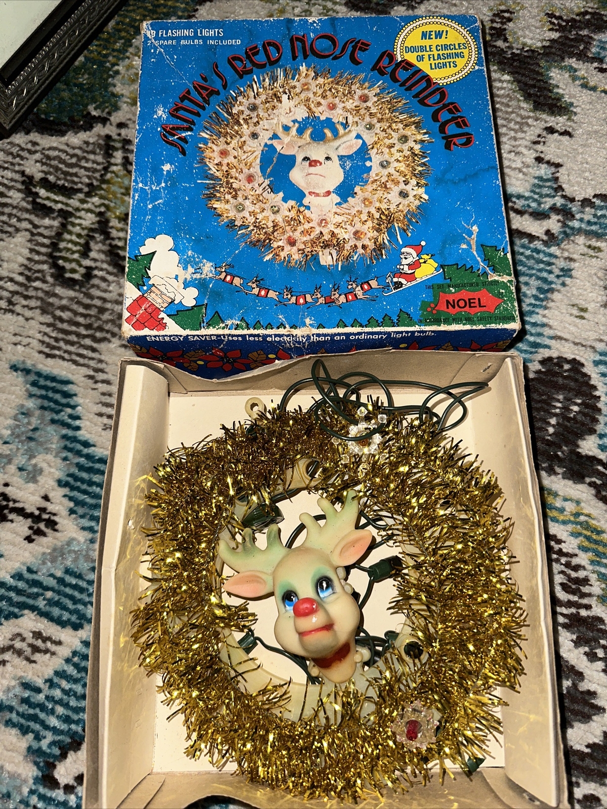 Santa’s Red Nose Reindeer Vintage Tree Topper eBay