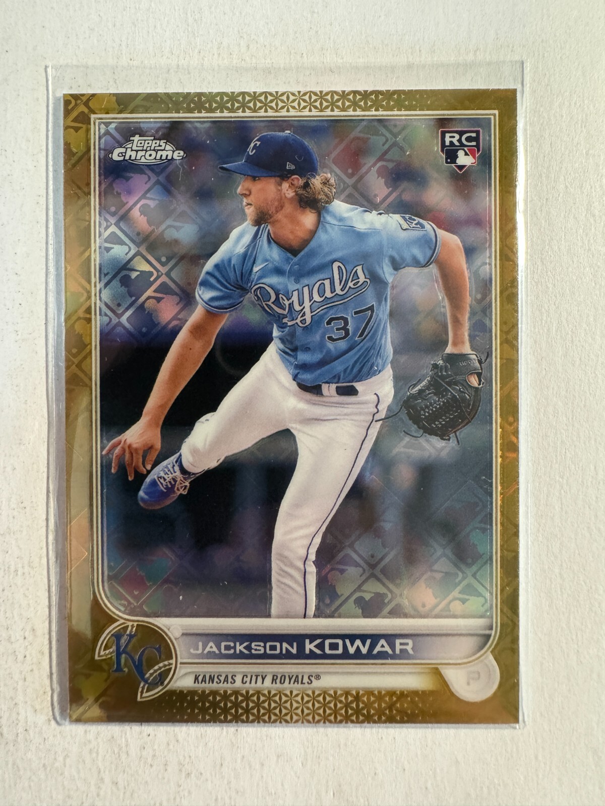 K214,381 - 2022 Topps Chrome Logofractor Gold #105 Jackson Kowar #/50