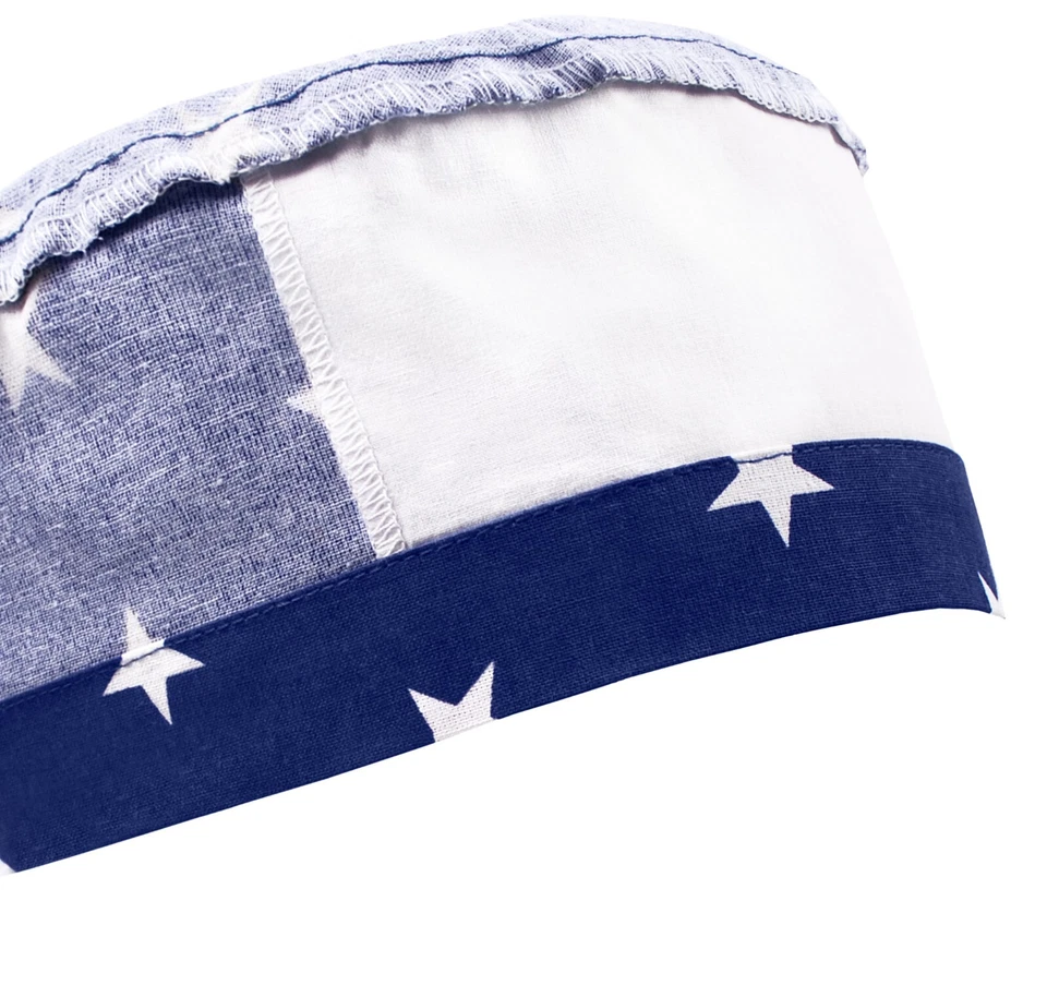 Surgical cap men, scrub caps, scrub hats, surgery hat, patriotic stars blue - Image 3 of 3