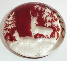 Paperweight Deer Bohemia 19th Century