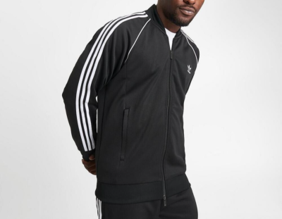 adidas Men's Adicolor Classics SST Track Jacket, XL, Black/White