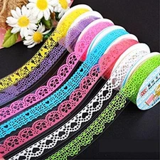  Roll Decorative Sticky Adhesive Lace Cotton Washi Tape for DIY Craft - Pack 