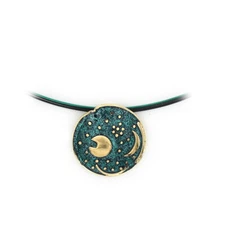 Himmelsscheibe From Nebra Pendant 2 Cm 925 Silver Gold Plated Enamel Jewelry