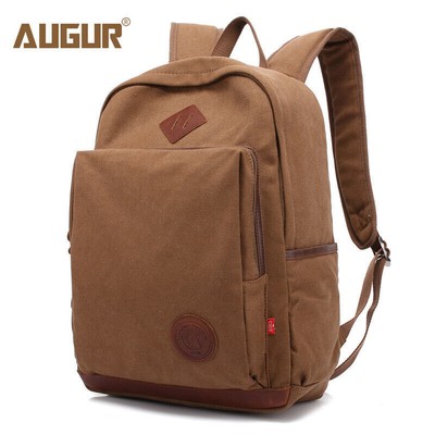 Vintage Laptop canvas Backpack Women Men Casual Daily bag outdoor schoolbag