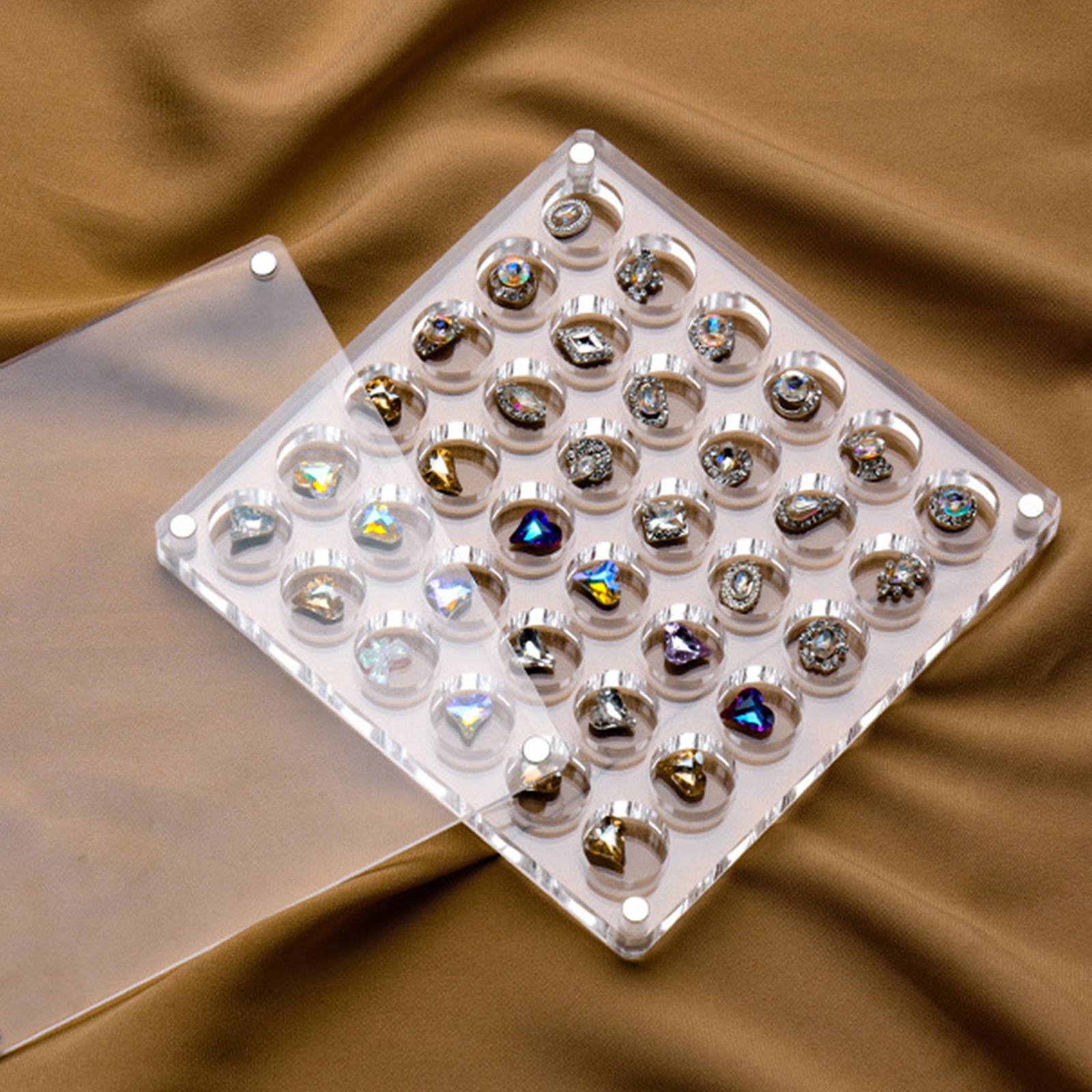 Nail Art Supply Organizer Durable Bead Container Acrylic Rhinestone