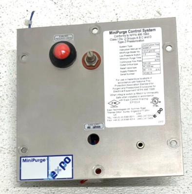 MiniPurge Expo 1ZCF/pm/IS Continuous Flow Pressurization Control System 262D